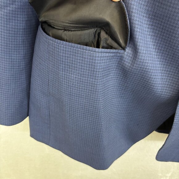 Calvin Klein Blazer Jacket Mens 40R Blue Wool Two Button Sport Coat Preppy - Picture 16 of 16